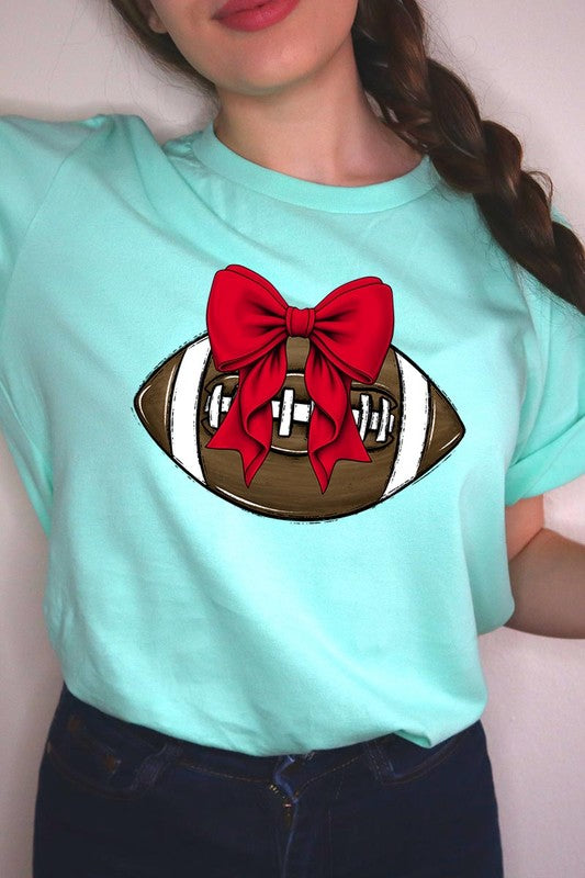 Red Bow Football Graphic Tee