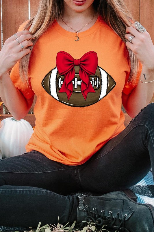 Red Bow Football Graphic Tee