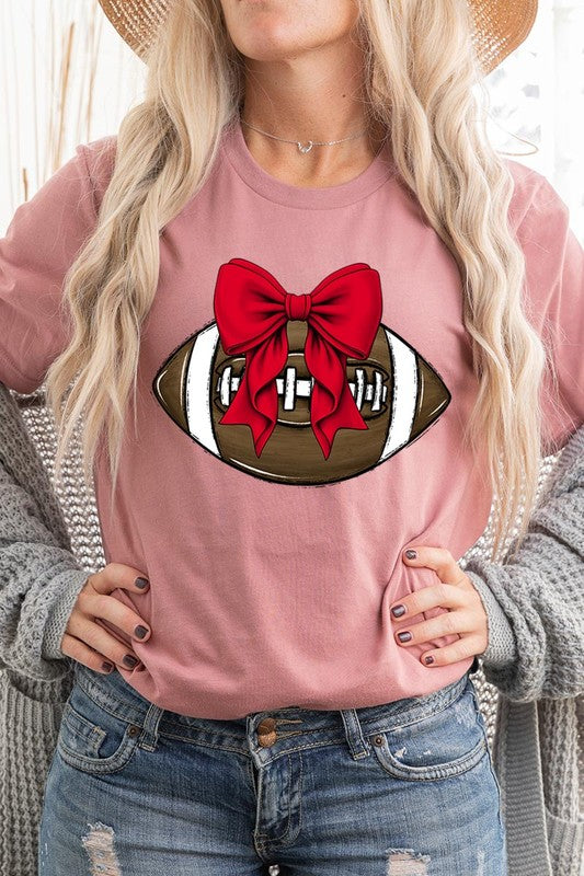 Red Bow Football Graphic Tee