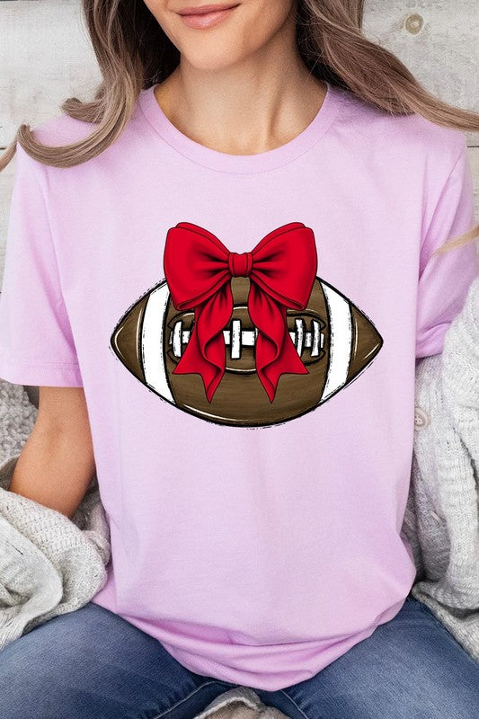 Red Bow Football Graphic Tee