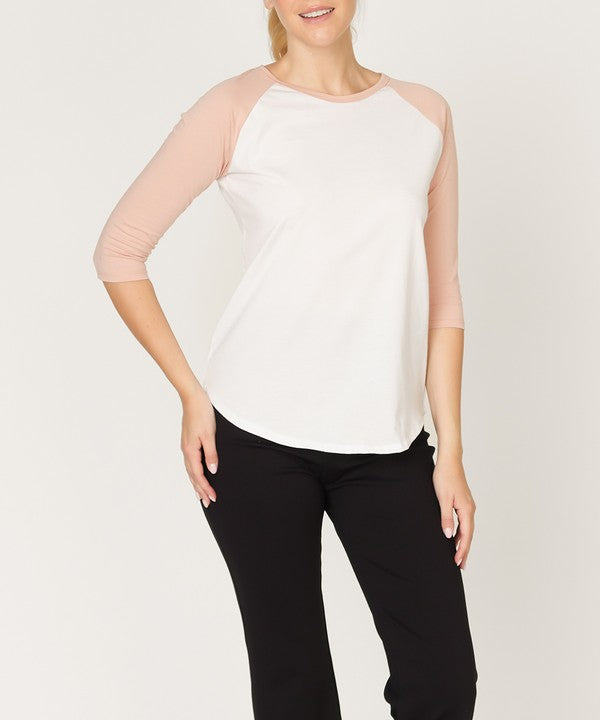 COTTON JERSEY RAGLAN TOP