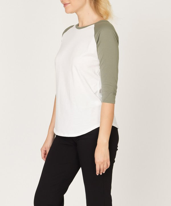 COTTON JERSEY RAGLAN TOP