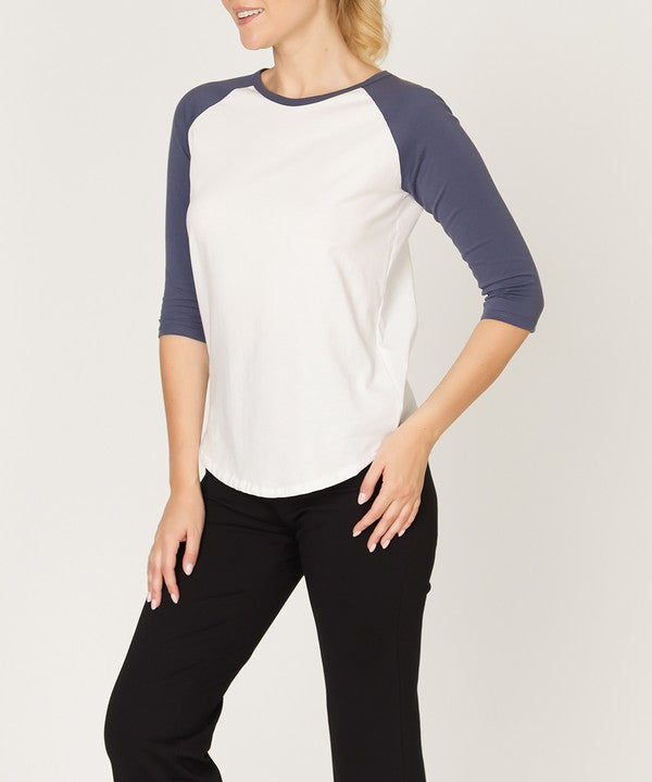 COTTON JERSEY RAGLAN TOP