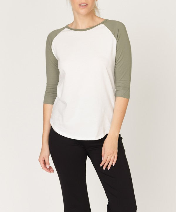 COTTON JERSEY RAGLAN TOP