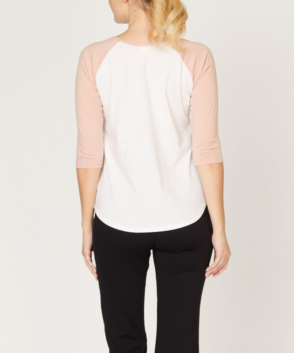 COTTON JERSEY RAGLAN TOP