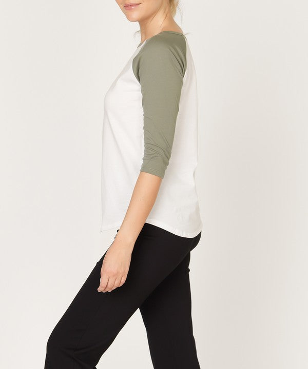 COTTON JERSEY RAGLAN TOP