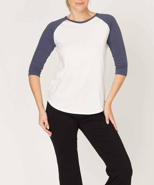 COTTON JERSEY RAGLAN TOP