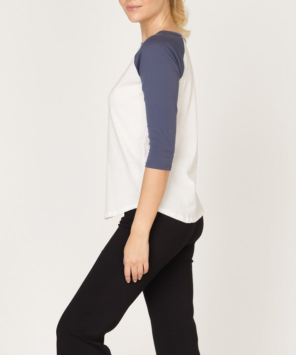 COTTON JERSEY RAGLAN TOP