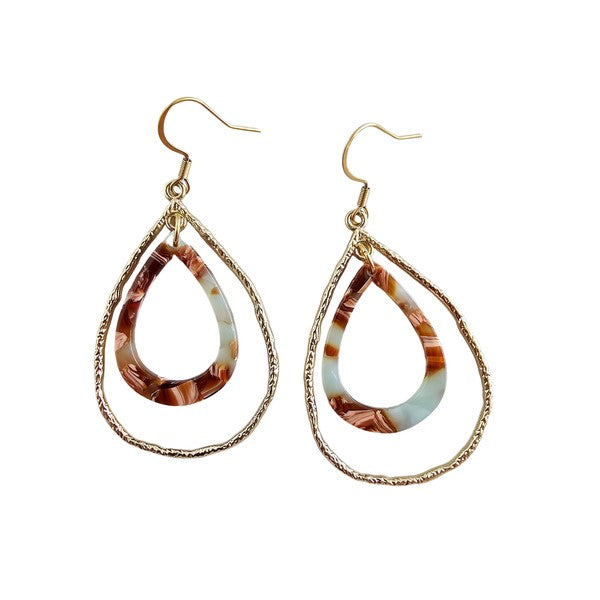 Savannah Earrings In Seafoam & Rust