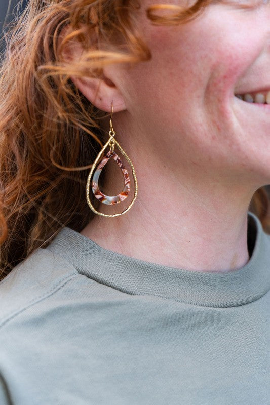 Savannah Earrings In Seafoam & Rust