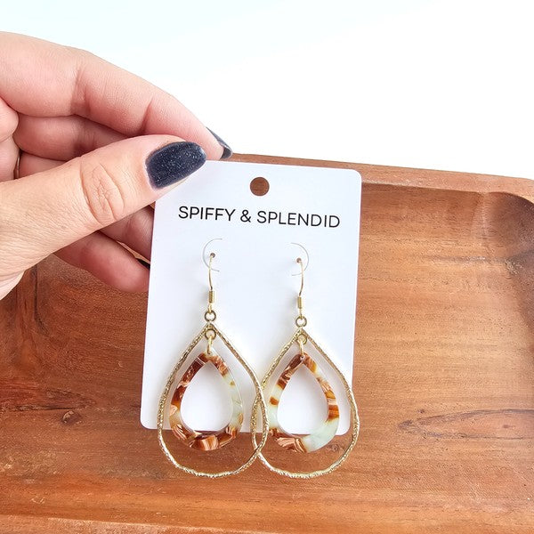 Savannah Earrings In Seafoam & Rust