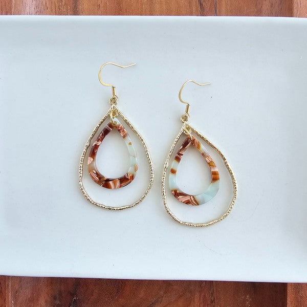 Savannah Earrings In Seafoam & Rust