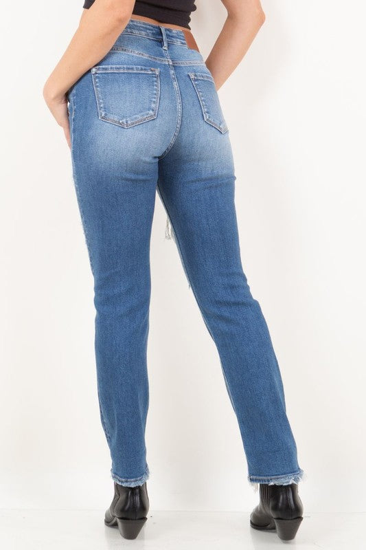 ARTEMIS VINTAGE MESH TUMMY CONTROL HIGH RISE STRAIGHT JEANS