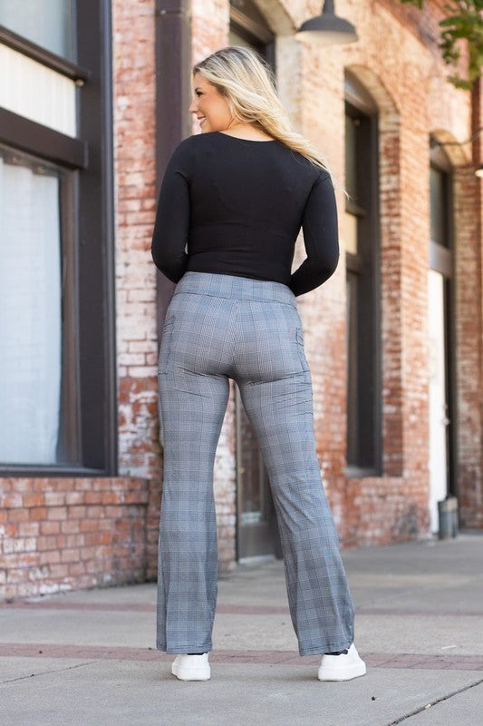 Julia Rose The Felicity Plaid Bootcut Leggings