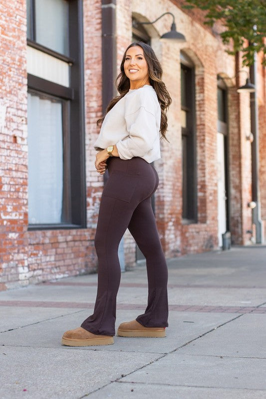 Julia Rose The Brandy Brown Flare with Pockets