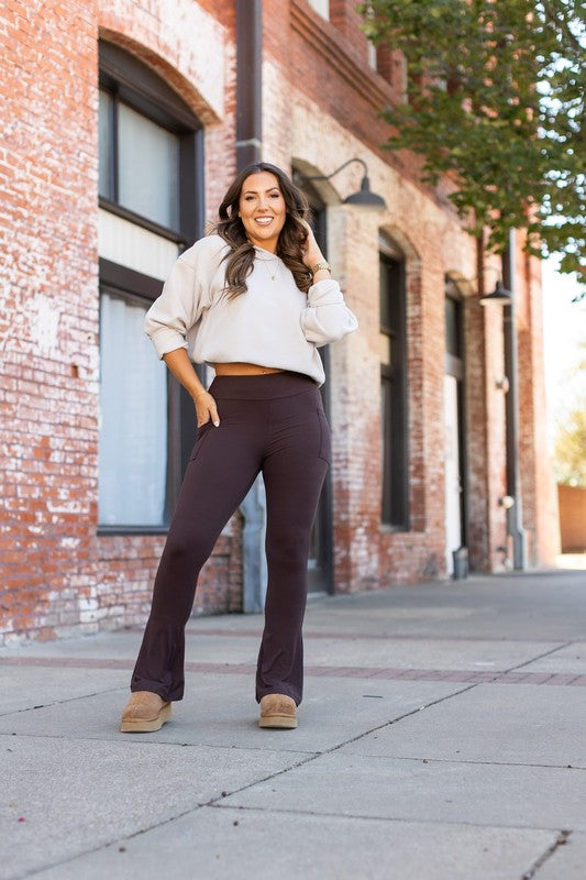 Julia Rose The Brandy Brown Flare with Pockets