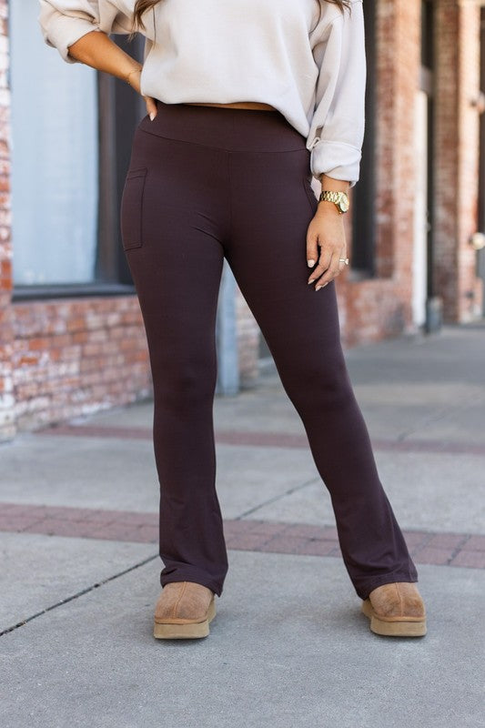 Julia Rose The Brandy Brown Flare with Pockets