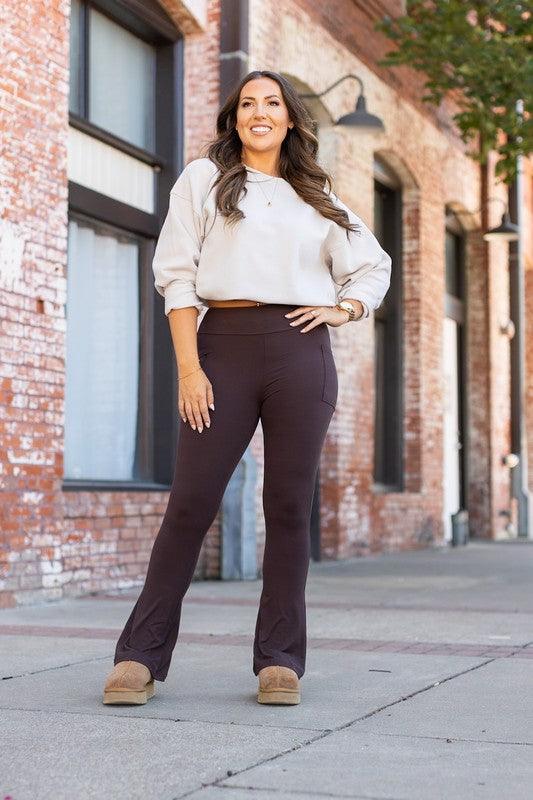 Julia Rose The Brandy Brown Flare with Pockets