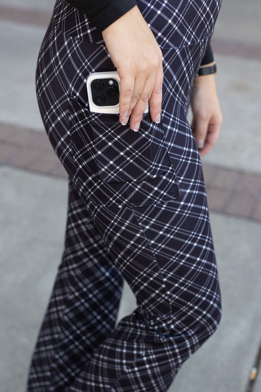 Julia Rose The Jennifer Plaid Bootcut Leggings