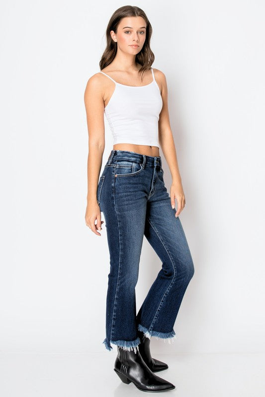 ARTEMIS VINTAGE CORSET HIGH RISE CROP FLARE JEANS