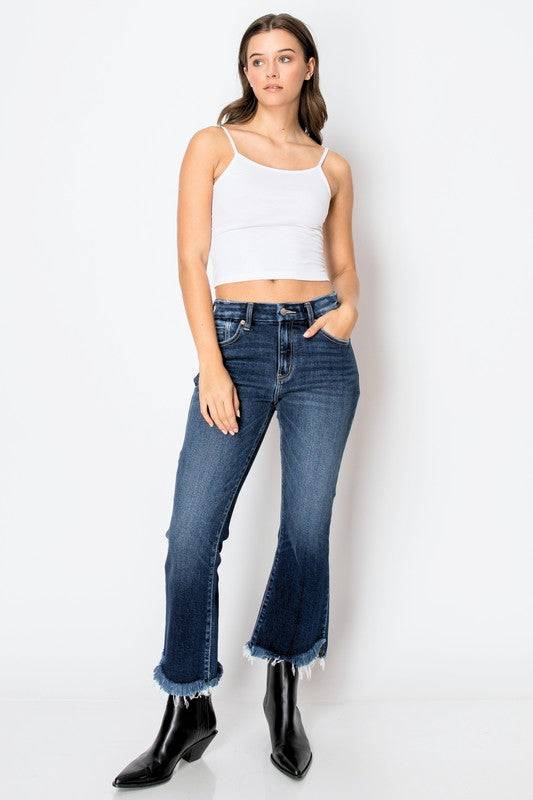 ARTEMIS VINTAGE CORSET HIGH RISE CROP FLARE JEANS