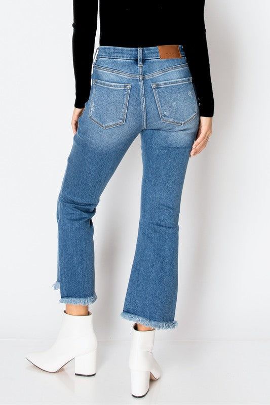 ARTEMIS VINTAGE CORSET HIGH RISE CROP FLARE JEANS