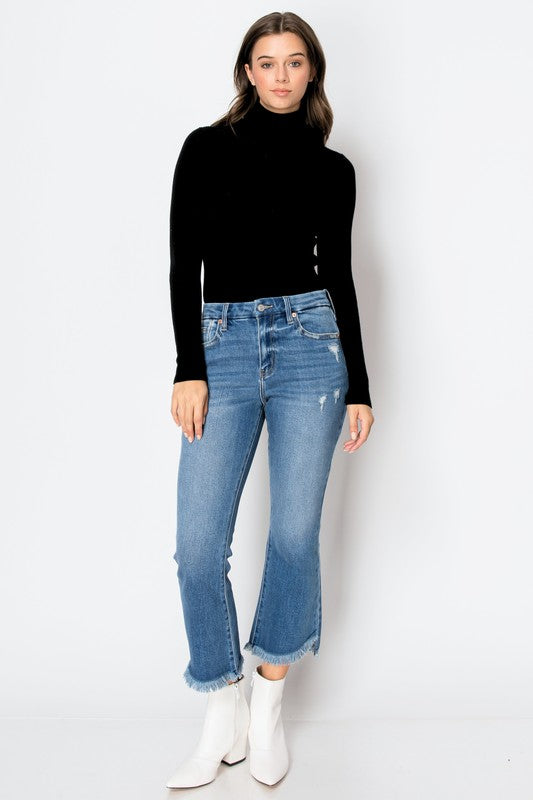 ARTEMIS VINTAGE CORSET HIGH RISE CROP FLARE JEANS