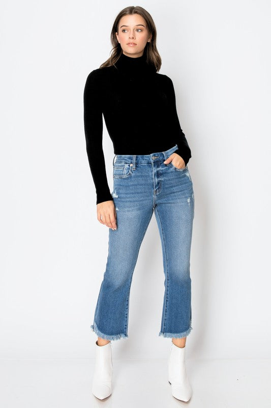 ARTEMIS VINTAGE CORSET HIGH RISE CROP FLARE JEANS