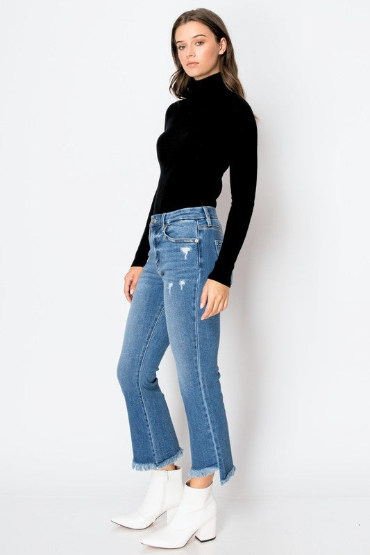 ARTEMIS VINTAGE CORSET HIGH RISE CROP FLARE JEANS