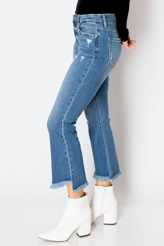 ARTEMIS VINTAGE CORSET HIGH RISE CROP FLARE JEANS