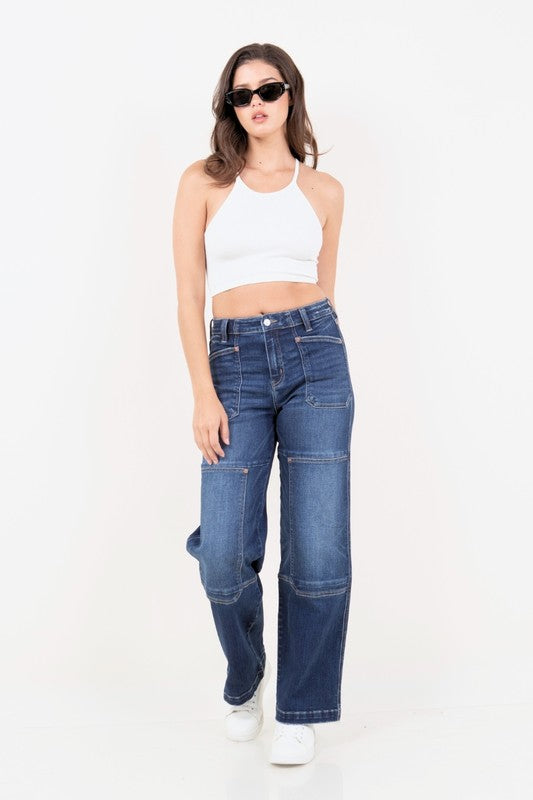 ARTEMIS VINTAGE TUMMY CONTROL HIGH RISE RELAXED WIDE LEG JEANS