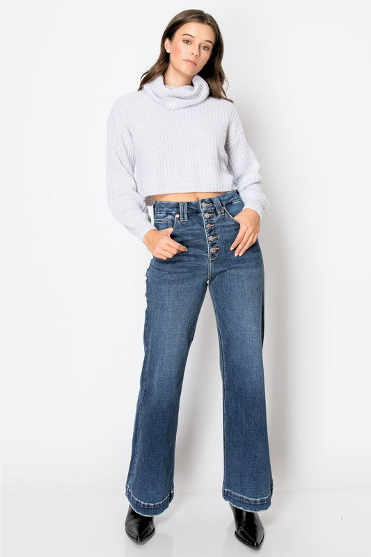 ARTEMIS VINTAGE TUMMY CONTROL HIGH RISE WIDE LEG JEANS