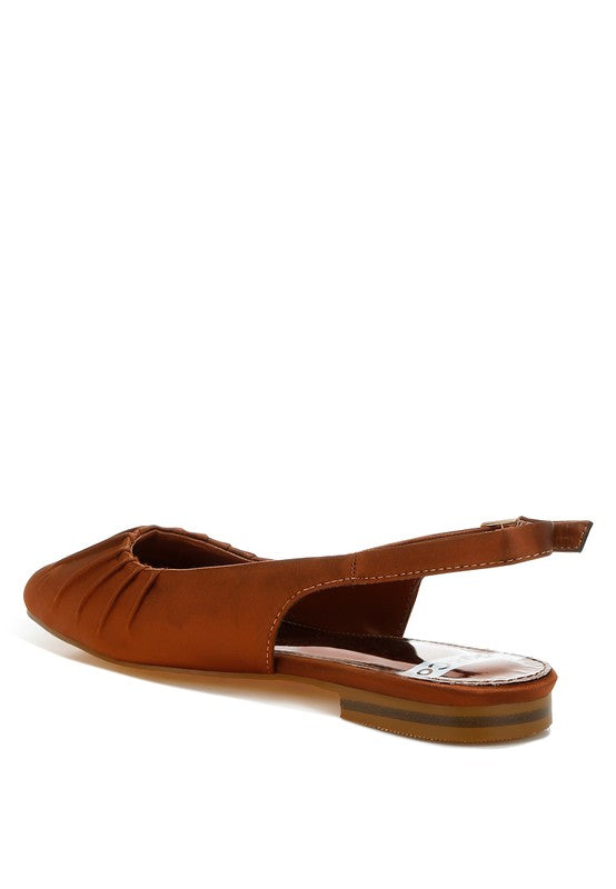 Rag & Co. Cheeni Satin Square Toe Flat Slingbacks