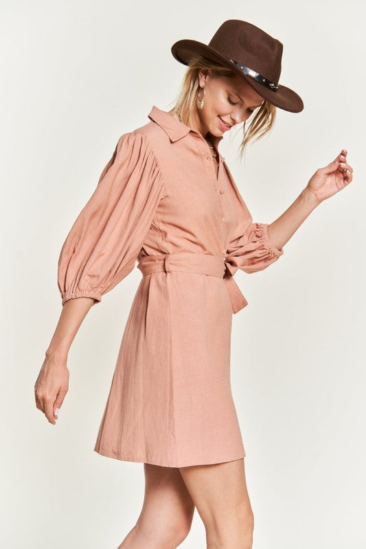 Jade by Jane SOLID BUTTON DOWN DRESS