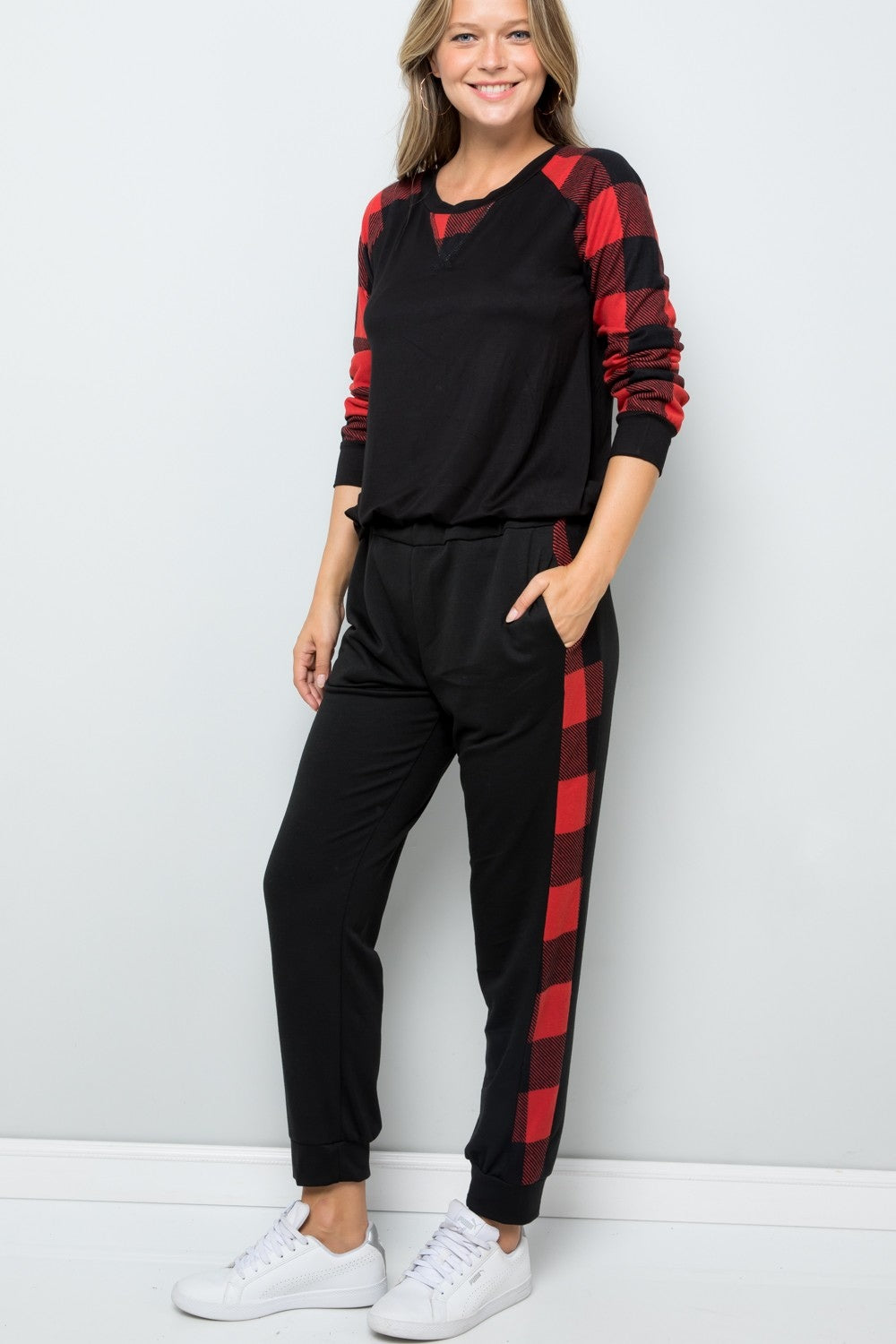 Celeste Plaid Side Print Sweatpants