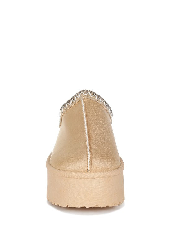 London Rag Struter Embroidered Platform Fur Classic Slip-On