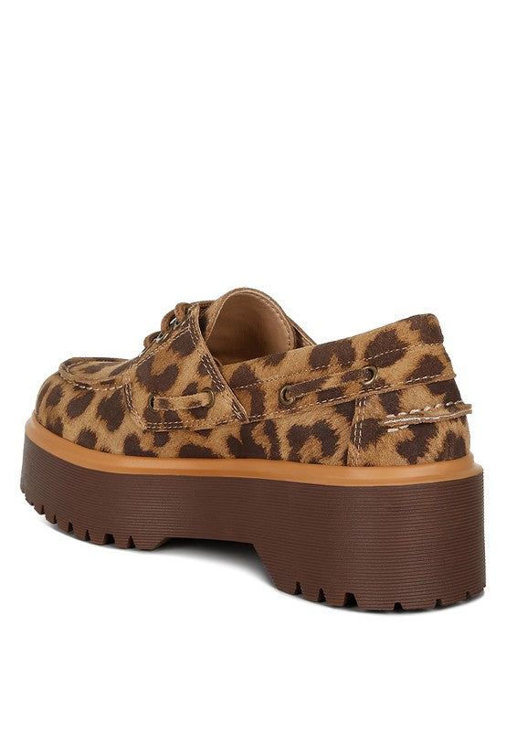 Rag & Co Onglur Leopard Print Suede Oxford Loafers