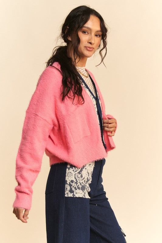 Davi & Dani Open Front Drop Shoulder Cardigan