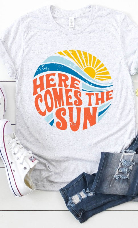 Here Comes The Sun Circle Graphic Tee Plus Size