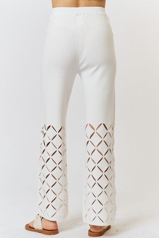 Lalavon Cut Out Detail Knit Pants