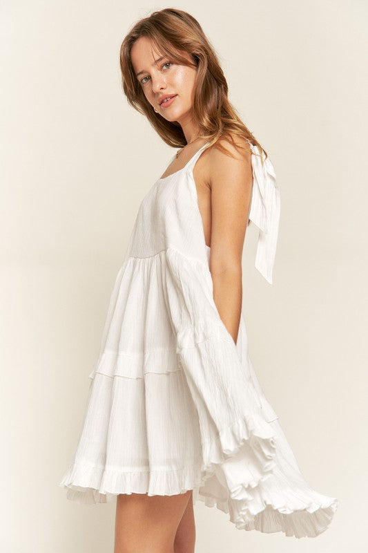 Square neck ruffle dress - Boho Soho