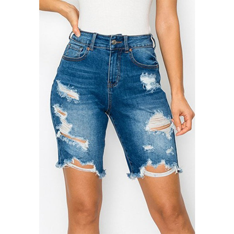 Wax Jean DESTRUCTED BOYFRIEND BERMUDA - Boho Soho