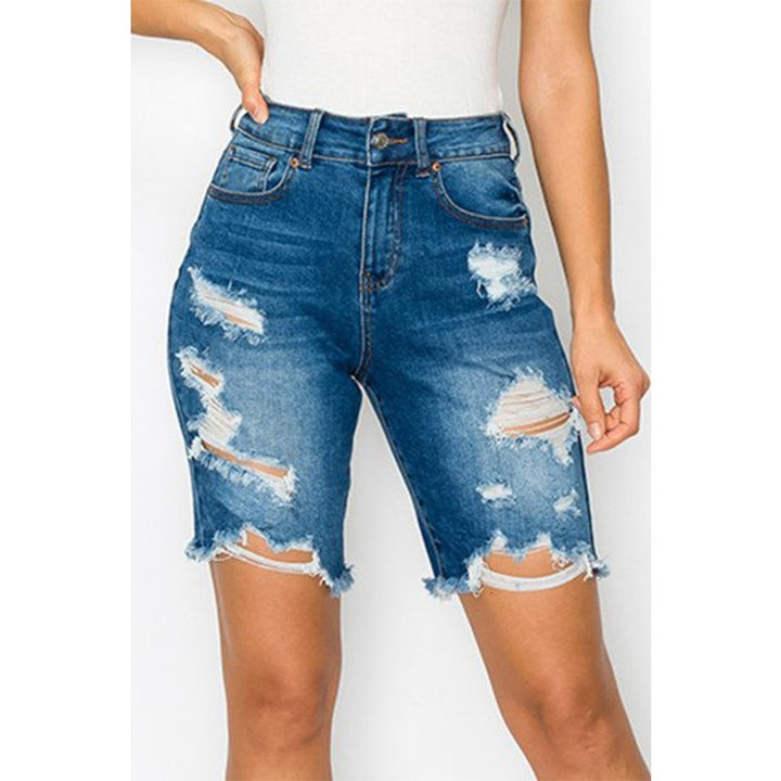 Wax Jean DESTRUCTED BOYFRIEND BERMUDA - Boho Soho