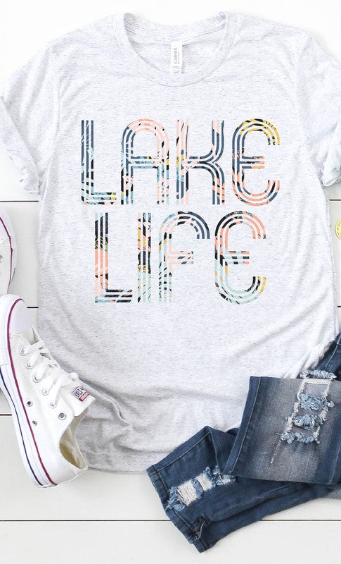 Floral Lake Life Graphic Tee Plus Size