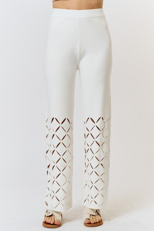 Lalavon Cut Out Detail Knit Pants