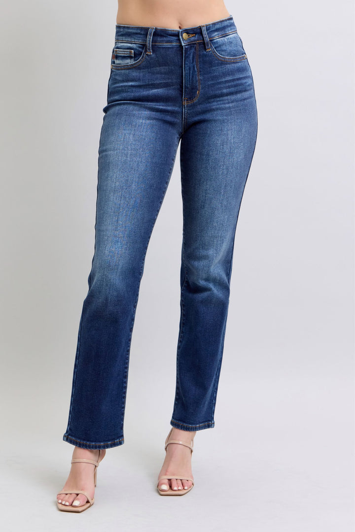 Judy Blue Washed Straight Leg Jeans with Pockets