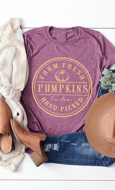 Farm Fresh Pumpkins Circle Graphic Tee