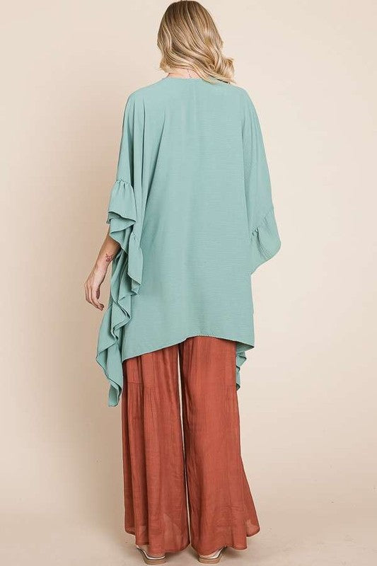 Jade by Jane Wide sleeves ruffle kimono