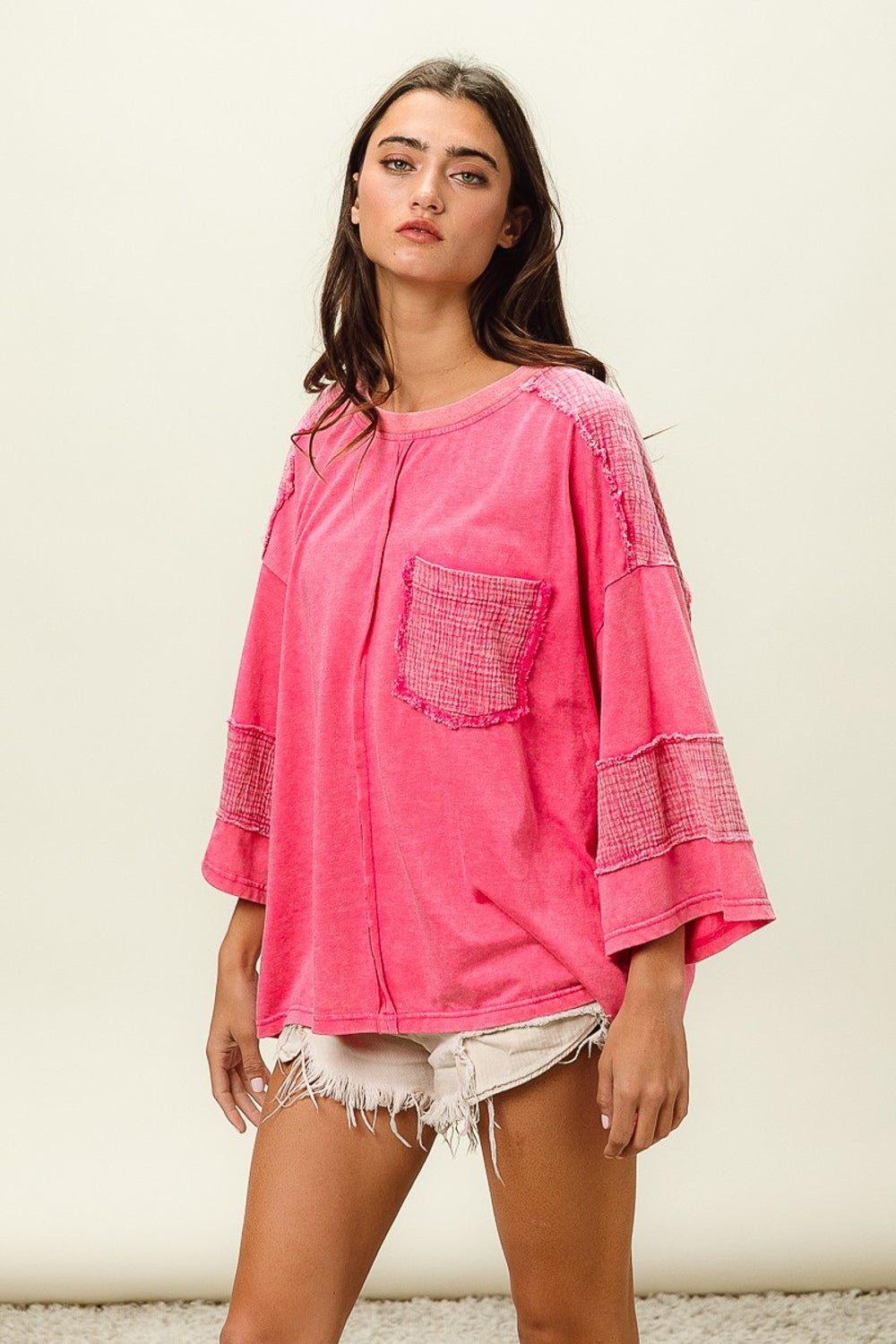 BiBi High-Low Washed Top