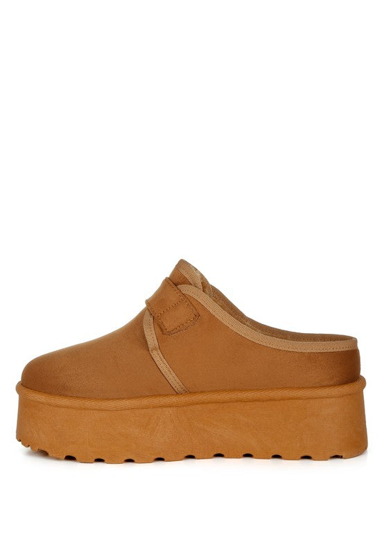 London Rag Mayfield Buckle Strap Fur Platform Classic Slip-On - Boho Soho